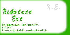 nikolett ert business card